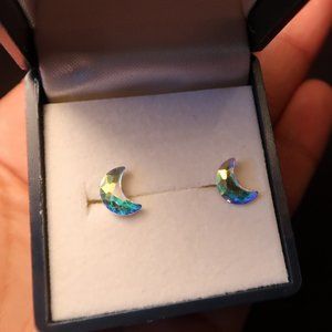 AB Swarovski Crystal Moon Ear Stud 🌙